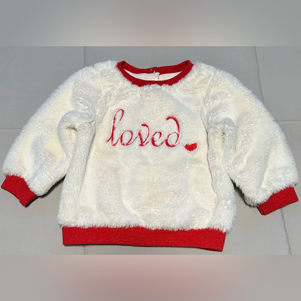 First Impressions Brand Faux Fur Love Sweatshirt